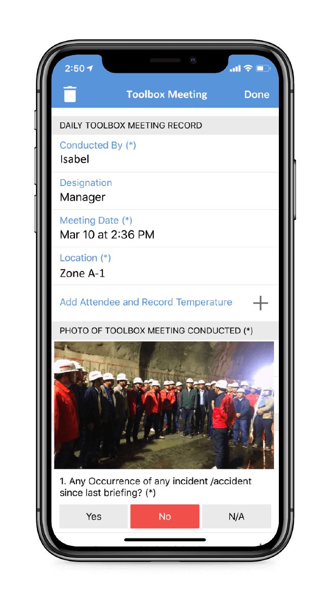 Safety meeting app Safety meeting app