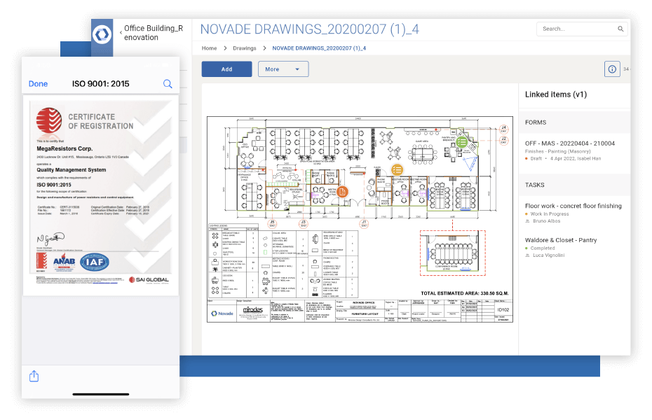 Novade Lite desktop mobile coordinate jobsites Novade Lite desktop mobile coordinate jobsites