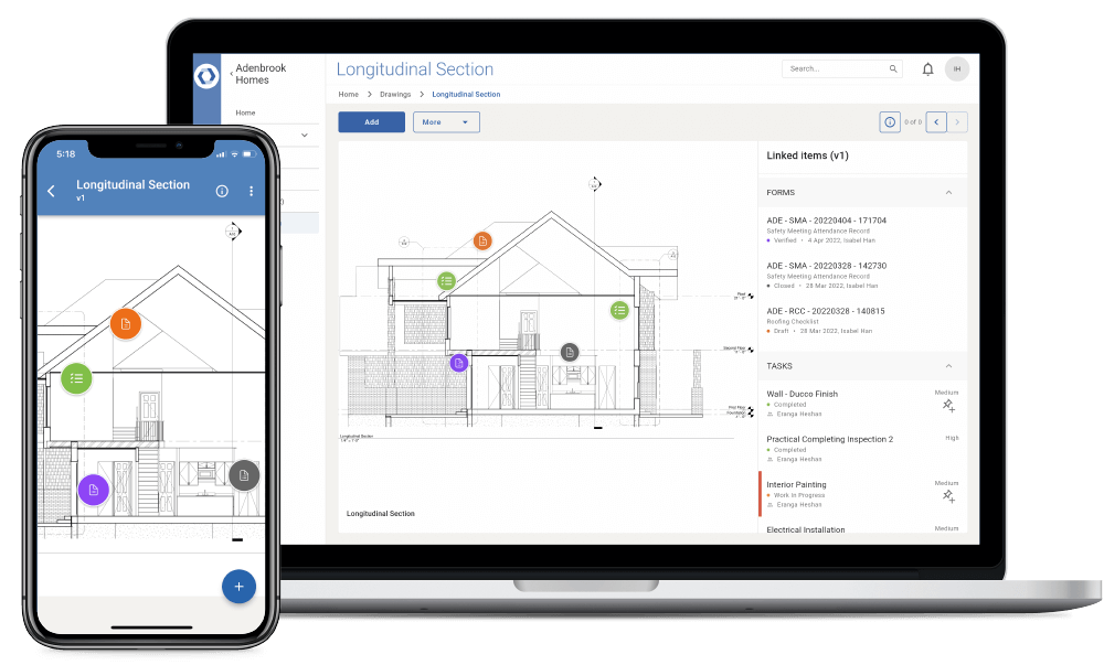 Novade Lite construction as built drawing management software on desktop Novade Lite construction as built drawing management software on desktop