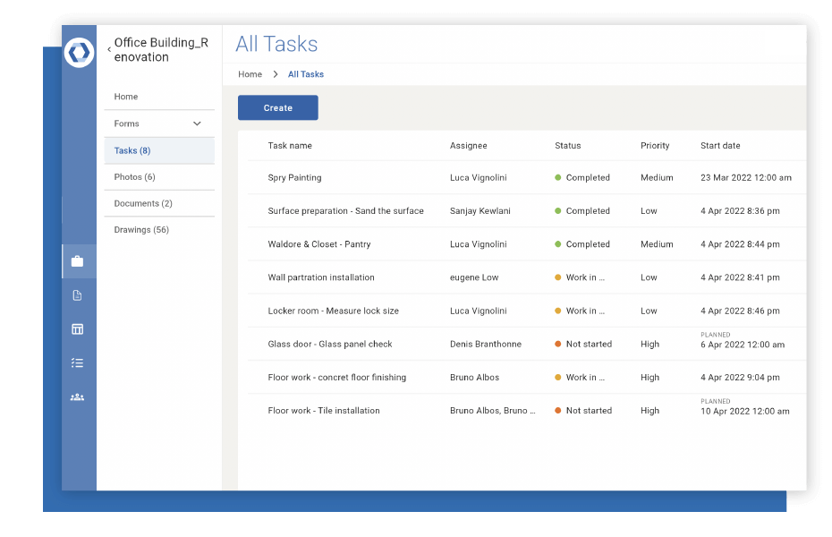 Novade Lite contractor app on desktop Novade Lite contractor app on desktop