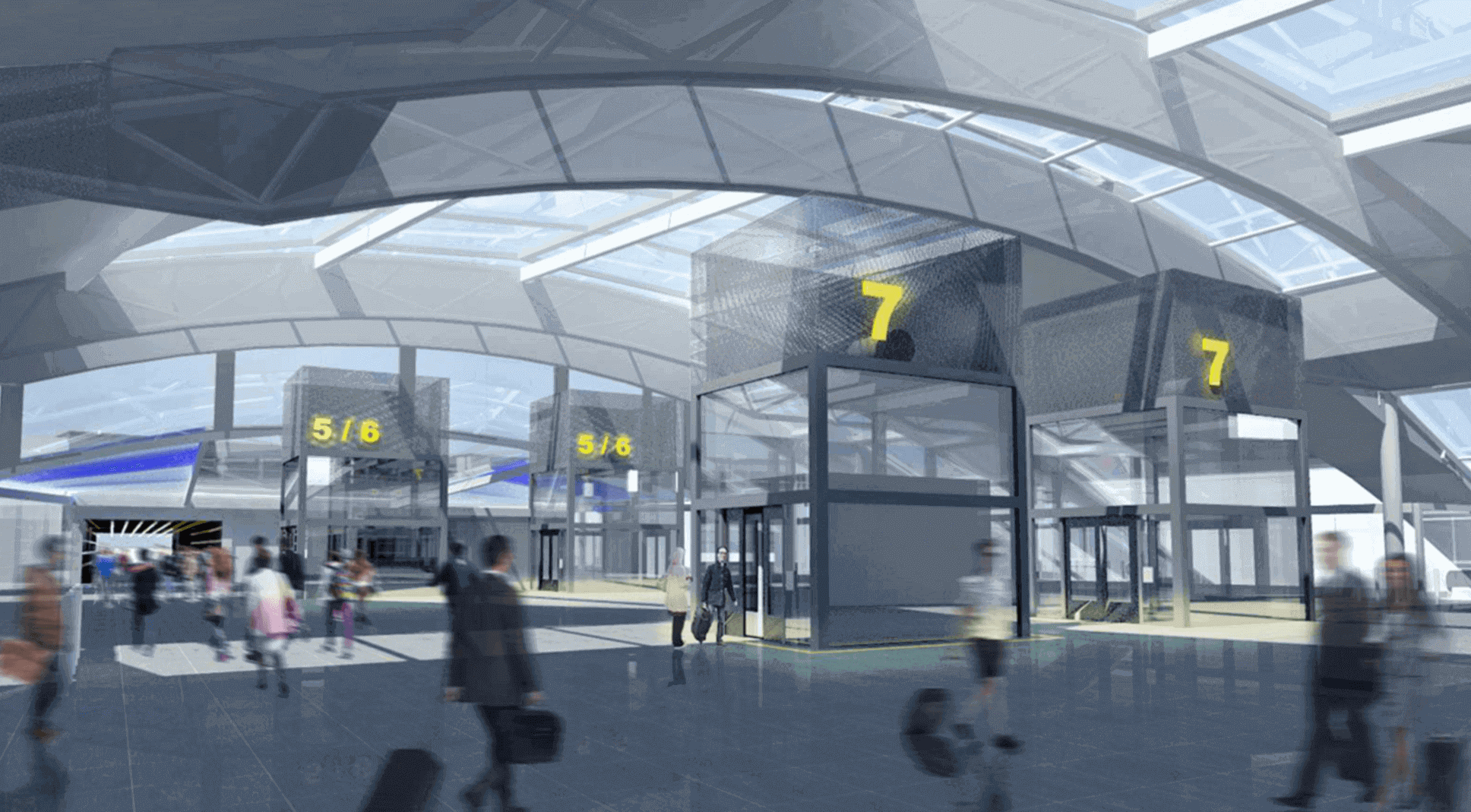 Costain_gatwick_station_project background image people walking around railway station