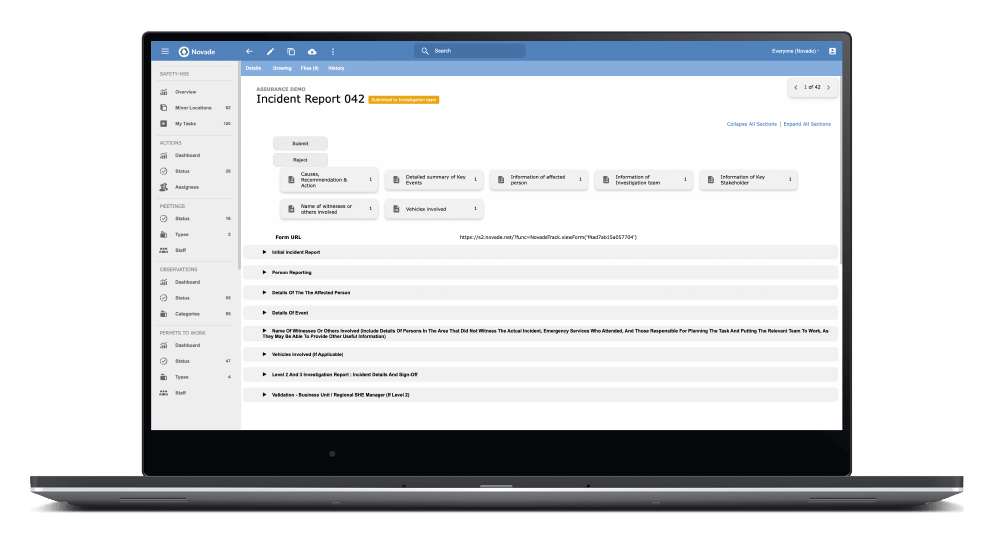 Novade-RIDDOR-incident-reporting-desktop-01 construction health and safety software digital permits to work