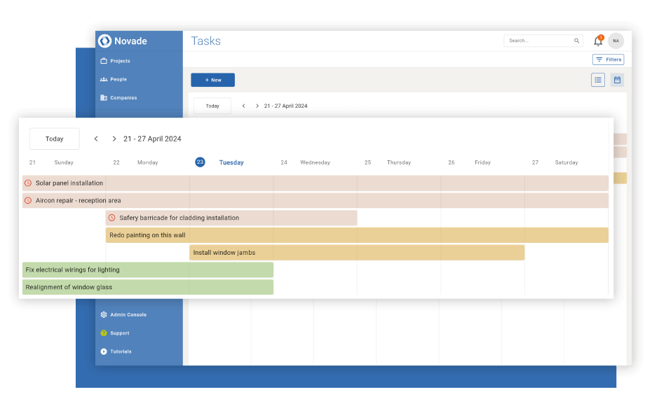Novade-Lite-get-the-job-done-with-tasks-desktop Novade Lite construction app on desktop